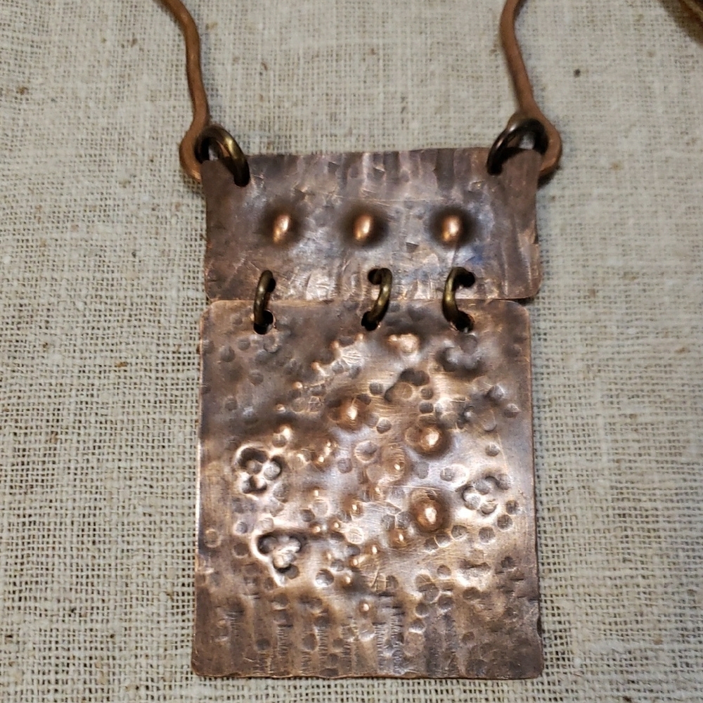 Rustic Copper Pendant Necklace - Picture 3 of 6
